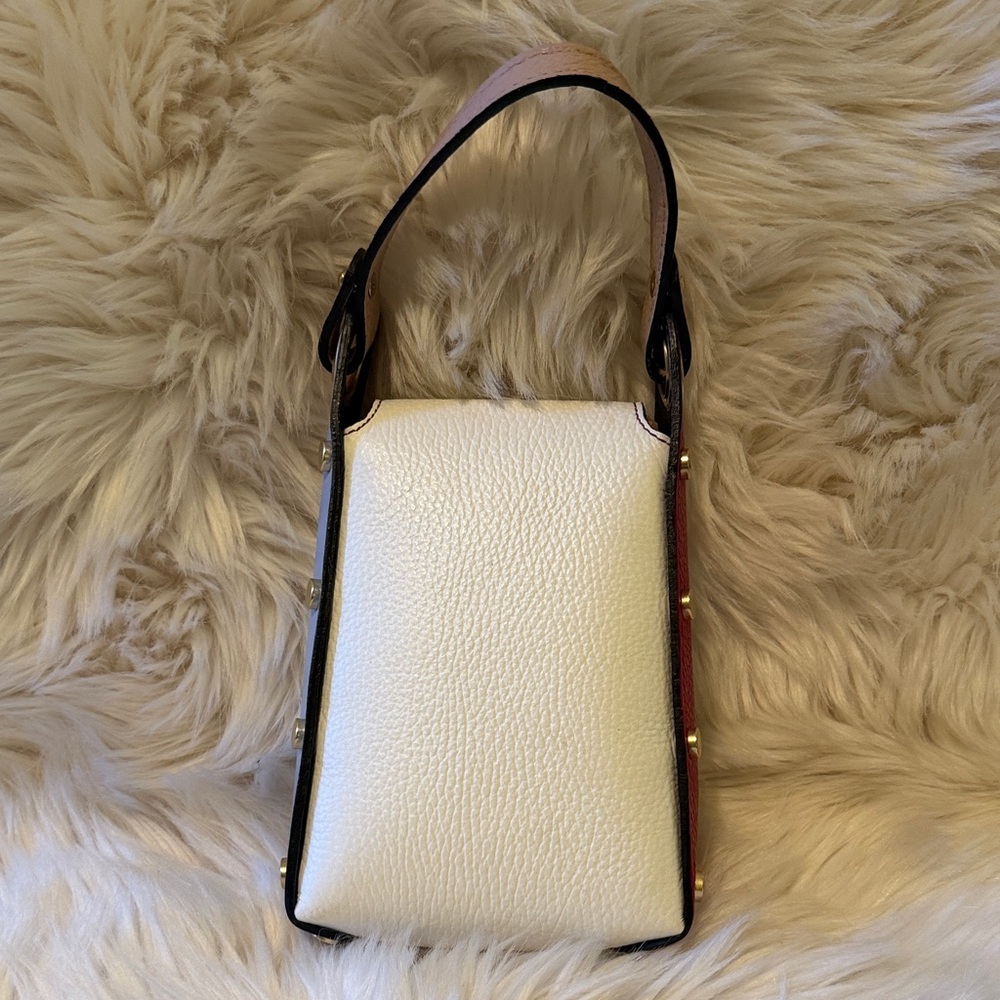 THE BEE BAG by Vera Pelle Leather Color Blocked Mini Bag - Picture 3 of 10